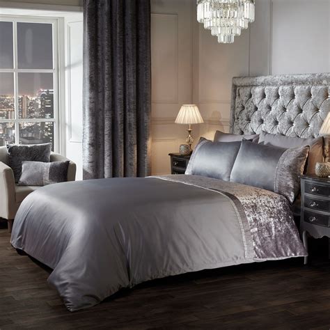 Elegance Lia Silver Luxury Embellished Duvet Set Julian Charles