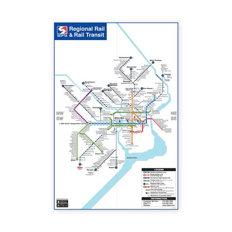 Septa Regional Rail Line Map Print 22x28 Septa Online Shop