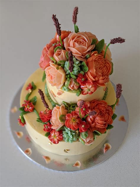 Buttercream Flower Cake It Takes A Long Time But The Result Is Worth