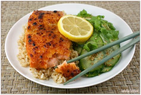 Kahakai Kitchen Miso Grilled Salmon With Brown Rice And A
