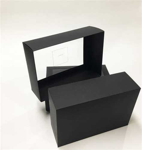 Custom High Quality 1 Window Pretty Black Cardboard Boxes For Packaging