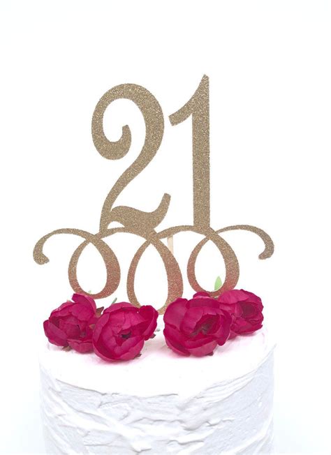 Glitter 21st Birthday Cake Topper Twenty One 21 And Etsy 21st