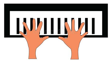 Pianist Artist Hands Playing On Piano Keys Vector Stock Vector