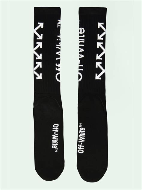 Off White Co Virgil Abloh Synthetic Black Diag Socks For Men Lyst