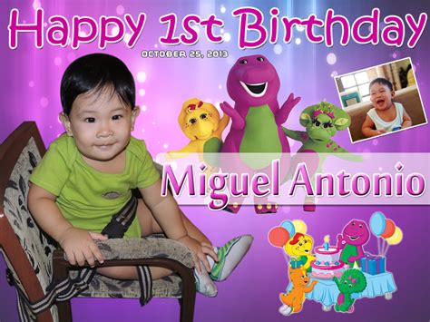 Miguels Barney Theme 1st Birthday Cebu Balloons And Party Supplies