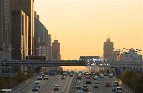 Jianguomenwai Dajie At Sunset High Res Stock Photo Getty Images