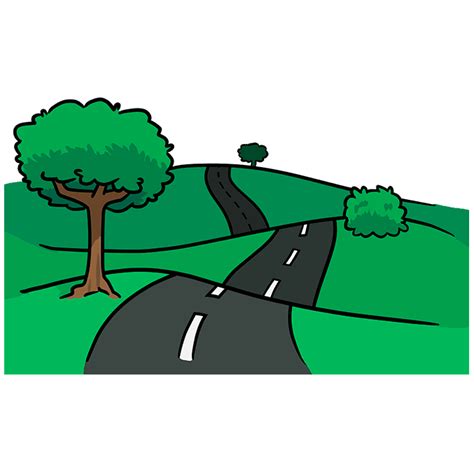 How To Draw A Road Really Easy Drawing Tutorial