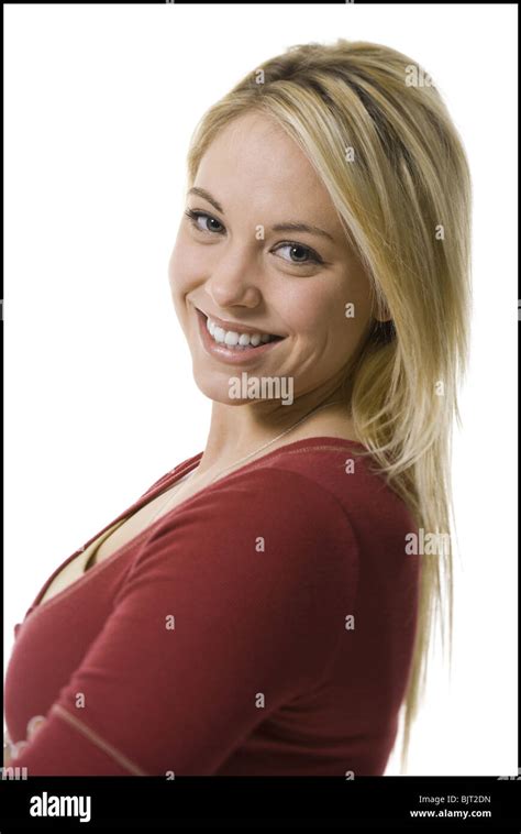 Woman Smiling And Posing Stock Photo Alamy