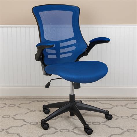 Flash Furniture Mid Back Blue Mesh Swivel Ergonomic Task Office Chair