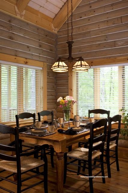 Log Home Lavely Traditional Dining Room Other By Home Design