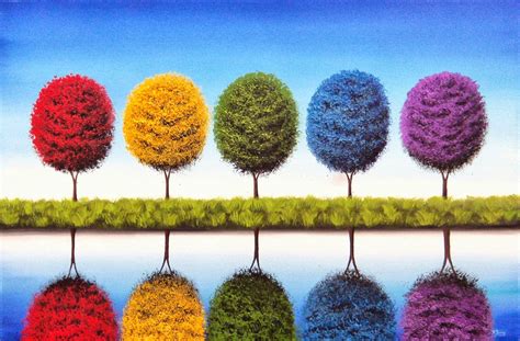 Bing Art By Rachel Bingaman Colorful Trees Oil Painting