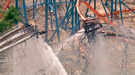 Colossus Lift Hill Collapses During Fire At Magic Mountain
