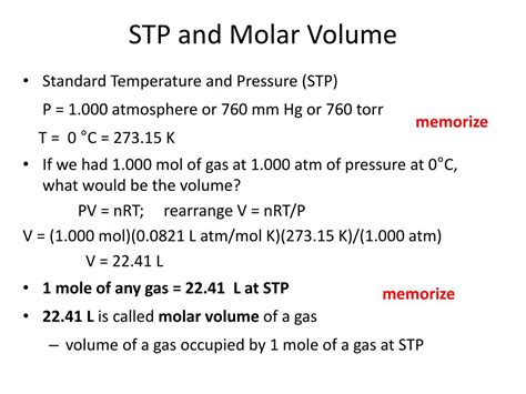 Ppt Stp And Molar Volume Powerpoint Presentation Free Download Id