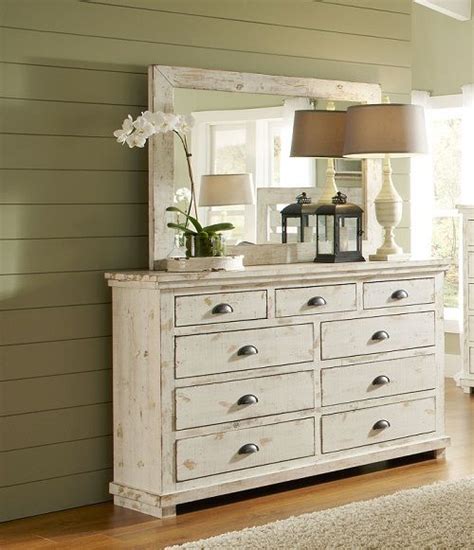 Painted dresser distressed antiqued sideboard bedroom white. Progressive Willow Collection can be ordered in Distressed ...