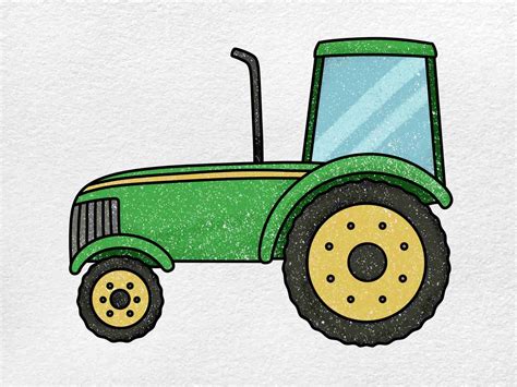 How To Draw A John Deere Tractor Helloartsy