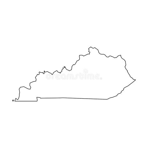 Kentucky State Of Usa Solid Black Outline Map Of Country Area