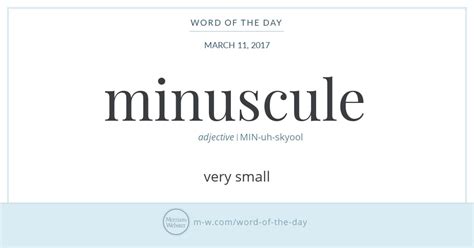Word Of The Day Minuscule Merriam Webster