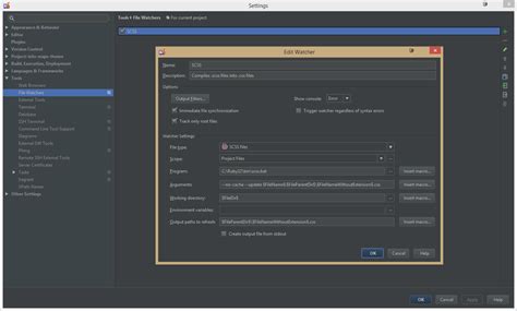 OpenCode Compiling SCSS In PhpStorm
