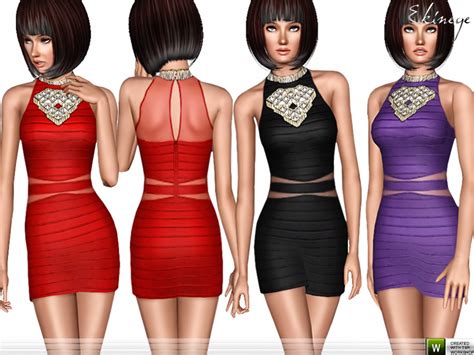 The Sims Resource Beaded Bandage Dress