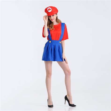 On Sale Halloween Costumes Women Super Mario Luigi Brothers Plumber Costume Women Anime Super