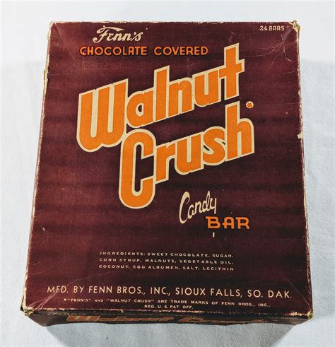1970s Fenns Chocolate Covered Walnut Crush Candy Bar Etsy Candy