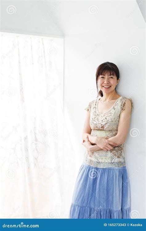 A Stylish Japanese Middle Aged Woman Stock Image Image Of Elegance