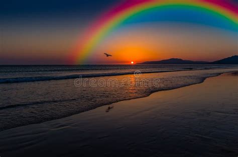 Beautiful Rainbow In The Sky Stock Photo Image Of Background
