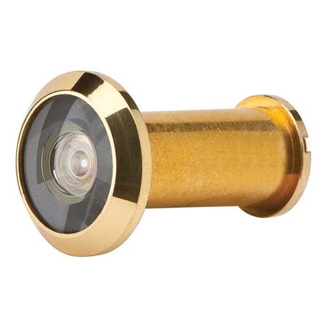 Schlage Bright Brass Wide Angle Door Viewer Sc698p B 605 The Home Depot