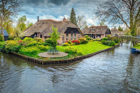 Fabulous Giethoorn Dutch Village High Quality Architecture Stock