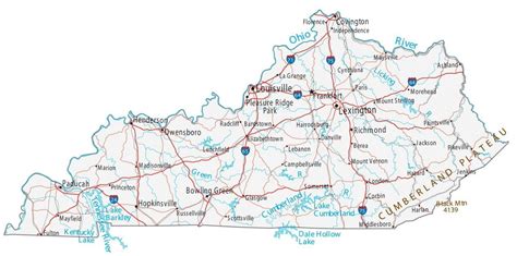 Mapa De Kentucky Ciudades Y Carreteras