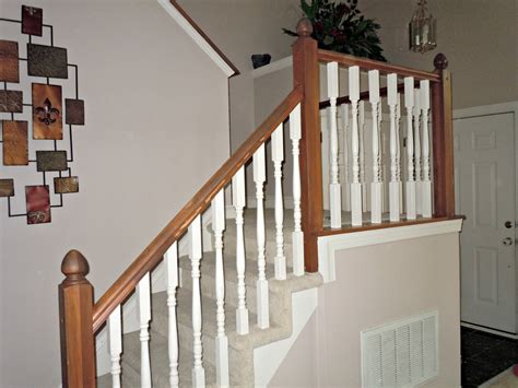 (photo courtesy of angie's list. Updating A Painted Banister With Gel Stain