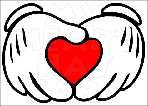 One line art drawing and positive quotes for life encouragement. Mickey Mouse heart hands INSTANT DOWNLOAD digital clip art ...