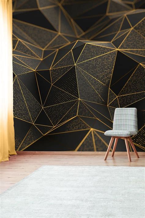 Black And Gold Geometric Wallpaper Zerkalovulcan
