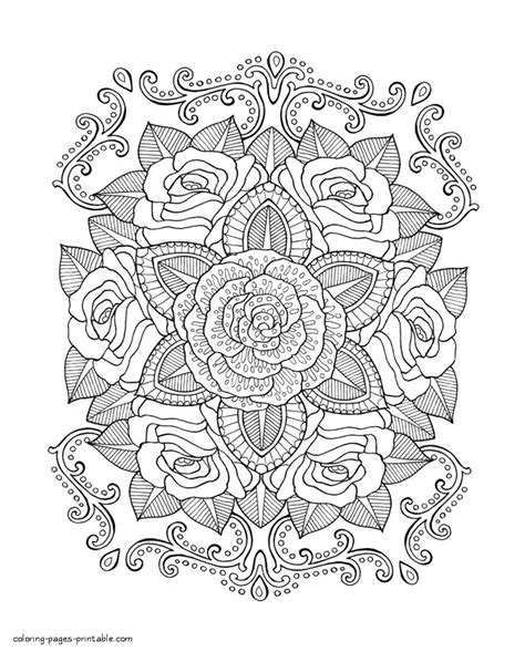 Roses Adult Coloring Page COLORING PAGES PRINTABLE COM