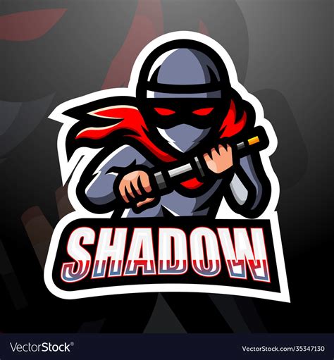 Shadow Mascot Esport Logo Design Royalty Free Vector Image