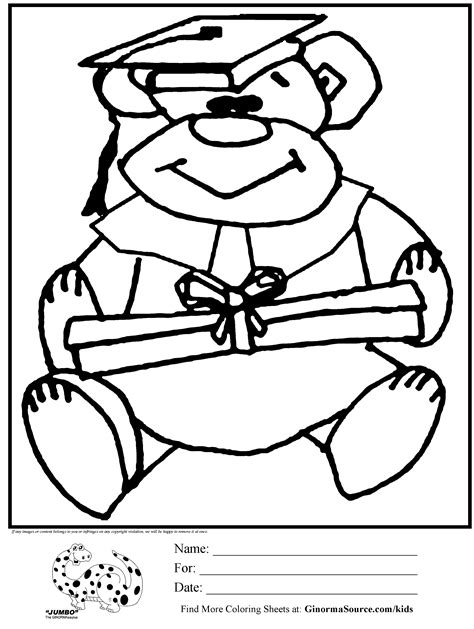 Kindergarten Graduation Coloring Pages At Free