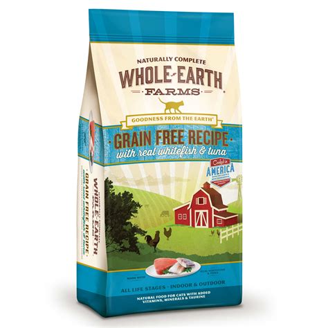 You'll also want to make sure that the fat content is sufficient to meet. Whole Earth Farms Grain Free Whitefish & Tuna Recipe Cat ...