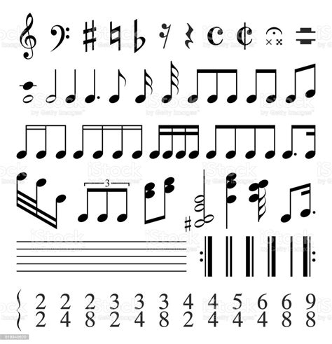 Modern musical symbols are the marks and symbols that are widely used in musical scores of all staff, stave the fundamental latticework of music notation, upon which symbols are placed. Music Notes Vector Illustration Stock Illustration ...