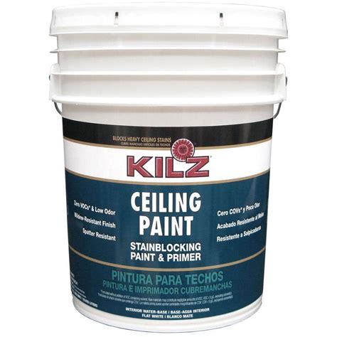 Kilz White Flat 5 Gal Interior Stainblocking Ceiling Paint And Primer