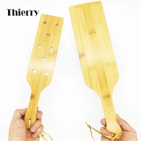 Thierry Thickening Bamboo Paddle Sex Restraint Paddle Whip Spanking Novelty Bamboo Sex Products