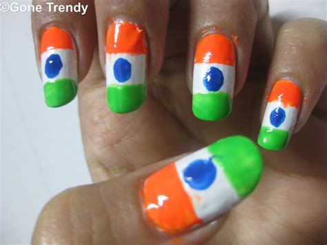 Indian Flag Nail Art Independence Special Gone Trendy
