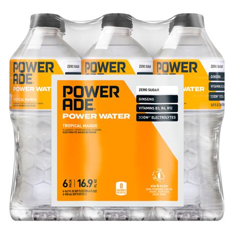 Save On Powerade Power Water Tropical Mango 6 Pk Order Online
