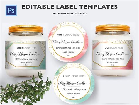 Art gradient design paint drop, spot template for business card, illustration. Label template ID19 | Label templates, Honey jar labels ...