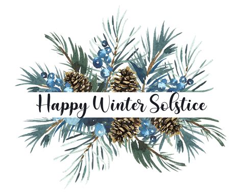 Seconds Happy Winter Solstice Evergreen Greeting Card With Etsy