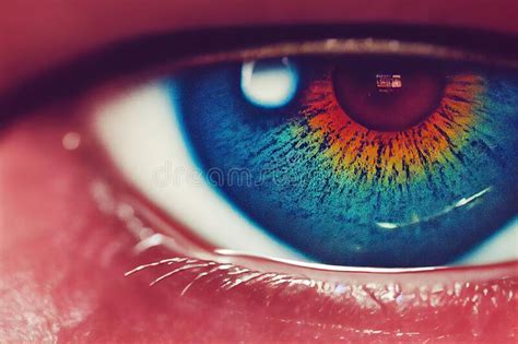 Ojo Humano Azul Verde Con Borde Pupila De Iris Stock De Ilustración