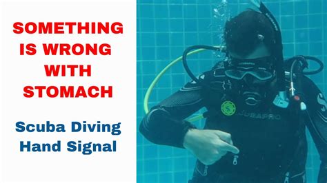 Something Is Wrong With The Stomach Sign Scuba Diving Hand Signal