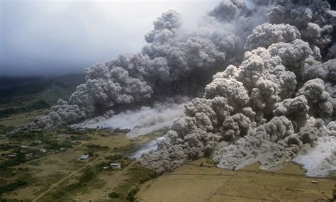Pyroclastic Flows From The Soufriere Hills Volcano Engulfing Abandoned