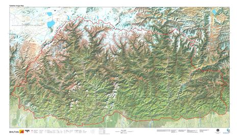 Satellite Image Map Of Bhutan By Geomapa Map Bhutan Relief Map