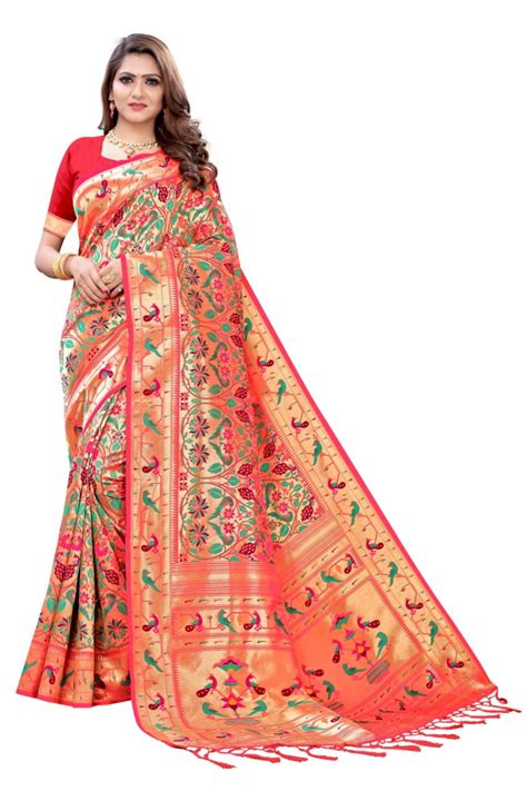 Beautiful Pure Paithani Silk Saree Wedding Wear Designer Sari Etsy
