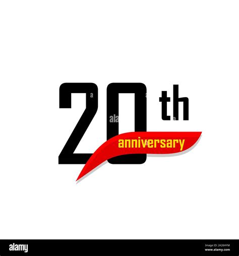 20th Anniversary Abstract Vector Logo Twenty Happy Birthday Day Icon